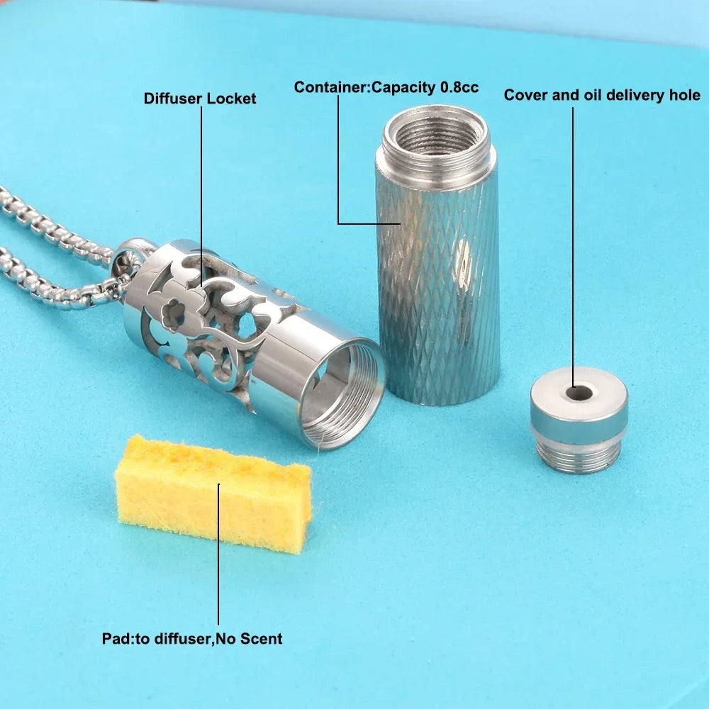 Stainless Steel Aromatherapy Locket Necklace